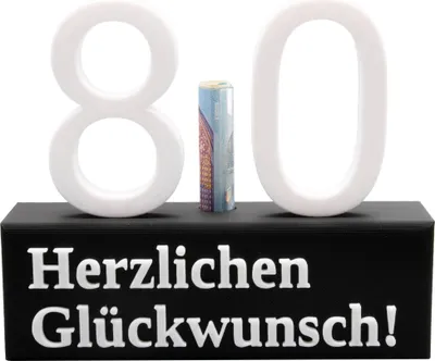 Produktbild von 80. Geburtstag Geschenk Jubiläum 80 Hochzeit Geschenkidee Zahlenständer Achtzig
