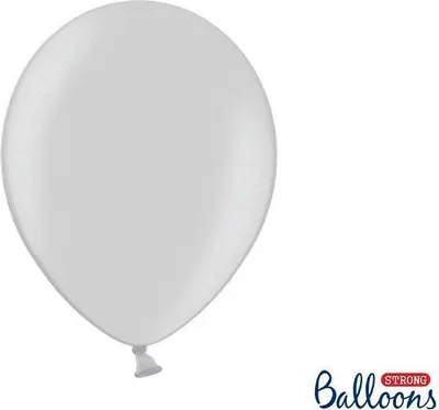 Produktbild von Strong Balloons 30cm, Metallic Silver Snow (1 Packung / 10 Stück)
