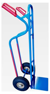 Produktbild von Profi Stahlrohr Sackkarre Stapelkarre 300 kg - Schaufel 280x280 mm - Hergestellt in der EU - Luftrad schwarz / 4 PR / Metall-Felge Silber-grau / Rollenlager