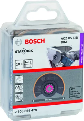 Produktbild von Bosch 2 608 664 478, Sägeblatt, Laminat, Metall, Gipskarton, Kunststoff, Polyvinylchlorid (PVC), Schwarz, Bimetallisch, 8,5 cm, 10 Stück(e)