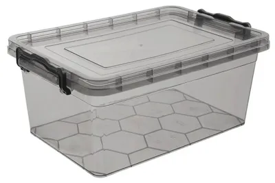 Image de Conteneur de stockage pour aliments avec couvercle - 9 litres - Plastique - Gris