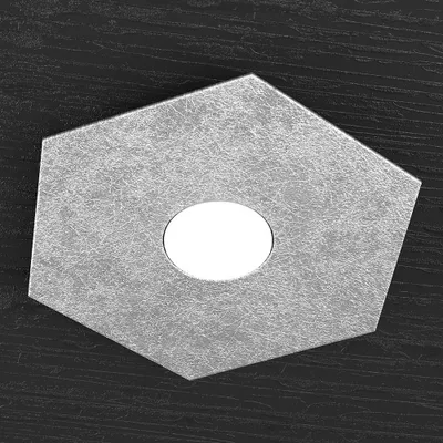 Immagine prodotto di Plafoniera Moderna Hexagon Metallo Foglia Argento 1 Luce Led 12W