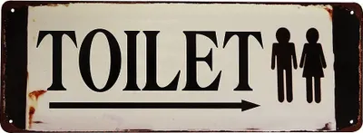 Produktbild von Blechschild TOILET Antik-Stil Toilettenschild Nostalgie Dekoschild 36x13cm