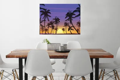 Produktbild von MuchoWow® Poster Palme - Sonne - Meer 80x60 cm - Kunst für zu Hause