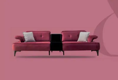 Produktbild von Sofa 3 Sitzer Sofas Rosa Stoff Wohnzimmer Luxus Modern Neu
