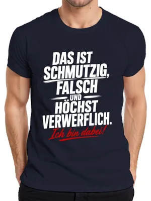Zdjęcie produktu dla "Schmutzig Falsch Hoechst Verwerflich" - koszulka męska, kolor granatowy, rozmiar M