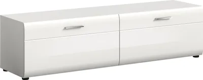 Image de Ice meuble tV 2 portes pliantes blanches, haute brillance blanche.