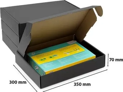 Zdjęcie produktu dla Karton Wykrojnikowy 350x300x70mm Czarny - 10 szt