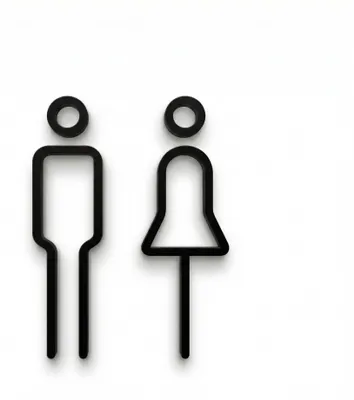 Toilettenschild selbstklebend 18x4,6 cm Acryl schwarz