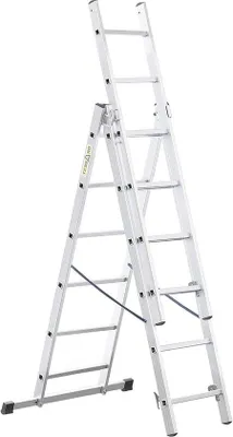 Obrázok produktu pre Ľahký hliníkový teleskopický rebrík, 3x6 priečok, nosnosť 150 kg
