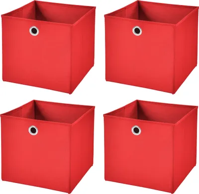 Produktbild von 4 Stück Rot Faltbox 33 x 33 x 33 cm Aufbewahrungsbox faltbar
