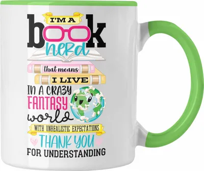 Produktbild von Trendation - Leseratte Geschenk Tasse I'm A Book Nerd Bücher Lesen Bücherwurm Geschenk Spruch Lesen (Grün)