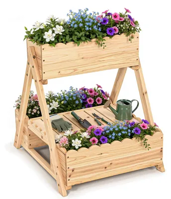 Obrázek produktu pro Vyvýšený záhon, rozměry 58 x 67 x 60 cm, dřevo, přírodní barva, pro zahradu