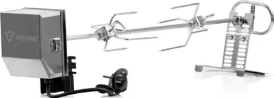 Produktbild von BBQ-Toro Edelstahl Grillspieß Set | 79 cm | Motor 220V - 240V, 2 Fleischklammern