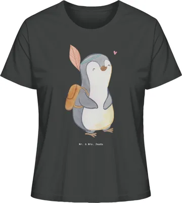 Produktbild von Mr. & Mrs. Panda Damen T-Shirt Pinguin Ausflug Größe XL - Anthrazit - Geschenk, Oberteil, Ausflugsziele, Ausflüge machen, Shirt, Basic, Reisen
