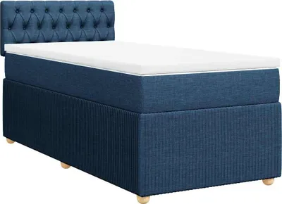 Produktbild von vidaXL Boxspringbett mit Matratze Blau 90x200 cm Stoff