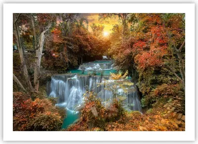 Produktbild von Poster - Poster ohne Rahmen - Park Wasserfall Wasser - 70x50 cm - Wand Bild - Wanddeko - Wandbilder - Kunstposter - Wandposter - Bilder - Kunstdruck - Wanddekoration - Wandbild - P2XAA70x50-3995