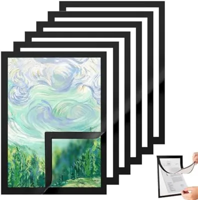 Productafbeelding van PromoHome® Set van 6 magnetische fotolijsten in A3-formaat - Zelfklevend en waterdicht