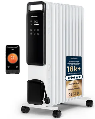 Immagine prodotto di Stufa elettrica bianca con Wi-Fi - Potenza: 2500 W - Autoportante - Stufa a convezione