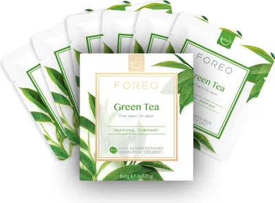 Produktbild von FOREO UFO Activated Mask Green Tea – Klärende Gesichtsmaske mit Grüntee-Extrakt – Für ein frisches, ausgeglichenes Hautbild – Für alle Hauttypen geeignet