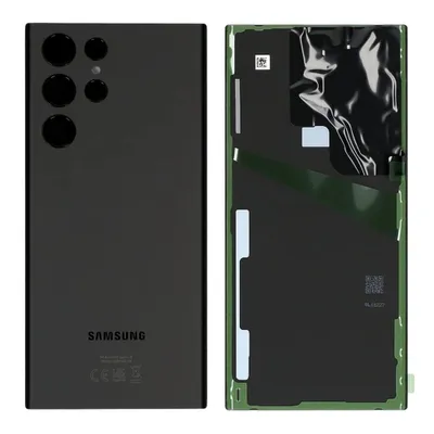 Produktbild von Samsung Galaxy S22 Ultra S908B Original Service Pack Akkudeckel Back Cover Schwarz GH82-27457A Neu mit vormontierter Kameraglaslinse, Kamerarahmen & Klebefolie