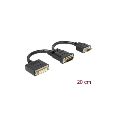 Productafbeelding van Delock - Displayadapter - HD-15 (VGA), DVI-I (v) naar DMS-59 (m) - 20 cm - Met duimschroeven