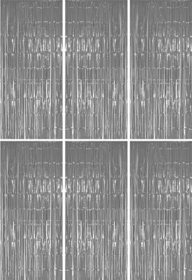Produktbild von 6x Lametta Vorhang - silber - 91x244 cm