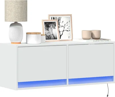 Obrázek produktu pro Maison Exclusive – TV skříňka s LED osvětlením, bílá, 100 x 31 x 35 cm