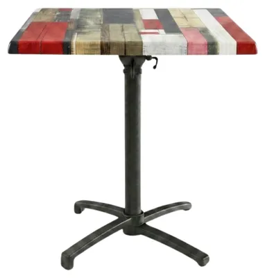 Image de Table de terrasse en  rouge pour Exterieur, 60x60 cm