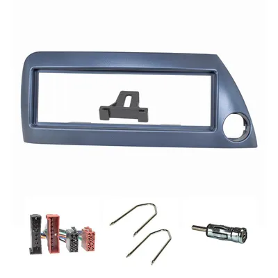 Produktbild von Radioblende Set kompatibel mit Ford KA RBT Bj.1996-2008 blau-metallic mit Radioadapter ISO Antennenadapter ISO DIN Entriegelungsbügel