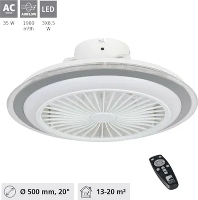 Zdjęcie produktu dla EGLO ALBUFEIRA with fan, LED, 3300 lm, Szary, Biały