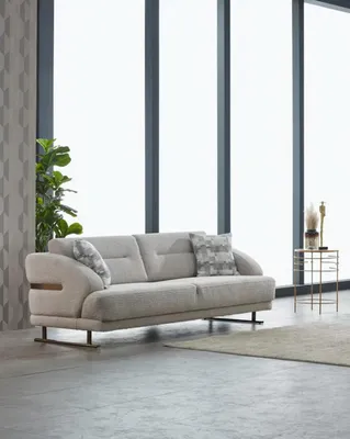 Produktbild von Dreisitzer Sofa 3 Sitzer Stoffsofa Polstersofa Couch Grau Sofas Modern