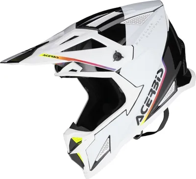 Image de Casque de motocross ACERBIS T711 noir et blanc brillant taille L