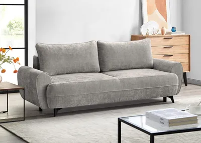 Produktbild von Elegantes Sofa CREMONA 241 cm - Bettsofa mit Schlaffunktion, Bettzeugcontainer Stoff: Cremona02 (Beige)