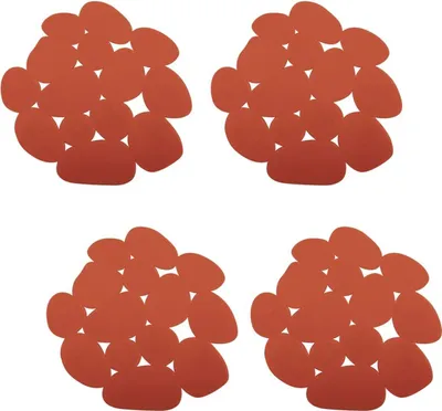 Produktbild von MSV Duschmatte Badematte Badewanneneinlage Anti Rutsch Pads "Kieselstein" - 4 Stück - antibakteriell rutschfest mit Saugnäpfen - Terracotta rot- ca. 13 x 11 cm