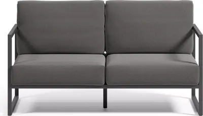 Produktbild von Outdoor Sofa dunkelgrau 152 x 85 x 85 cm Sitzgarnitur Couch Wohnzimmer