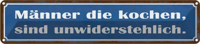 Produktbild von vianmo Blechschild 10x46 cm Männer kochen unwiderstehlich Frauen Spruch Zitat