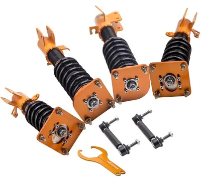 Produktbild von Mazda 323 BJ Protege Allegro 99-03 - Gewindefahrwerk Coilover Set - 24-fach Verstellbare Zugstufendämpfung - Öldruck Stoßdämpfer - Aluminium Stahl