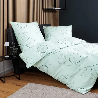 Produktbild von Janine Mako-Satin Bettwäsche J.D. 87114 mint salbei 200x200 cm + 2x 80x80 cm