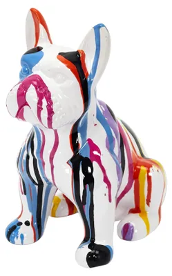 Produktbild von HOME DECO FACTORY Bulldogge Skulptur Keramik 20cm Mehrfarbig HD1317 Dekofigur
