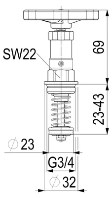 Image de Corps de vanne à chambre de graisse, série FETTKAMMER-OT, pour robinet KFR, norme DIN3502, en acier inoxydable, DN20, 3/4", joint EPDM