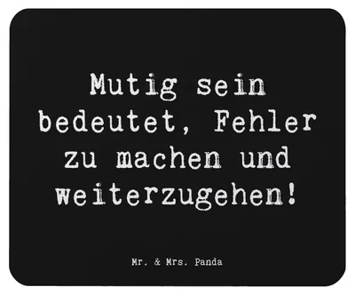 Produktbild von Mr. & Mrs. Panda Mouse Pad Spruch Fehler machen Lernen - Schwarz - Geschenk, Trost, daraus, computer mauspad, Geschenkideen, Vertrauem, Zuversicht, Erfolg, Wachstum