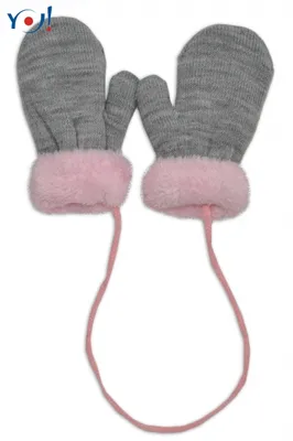 Produktbild von Mädchenhandschuhe doppelt grau mit Fellstulpe 12 YOCLUB