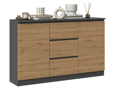 Obrázek produktu pro Komoda VEGA 2+3 120cm ANTRACIT/DUB ARTISAN matná