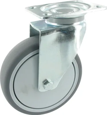 Produktbild von Apparaterollen Lenkrolle ohne Feststeller Ø75mm TPE Gummi Anschraubplatte