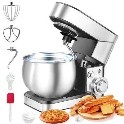 Produktbild von Küchenmaschine 6 Geschwindigkeit Reduzierte GeräUsche,Mit RüHrbesen, RüHrhaken,SpritzwassergeschüTzter Knetmaschine Mit Knethaken [+++]