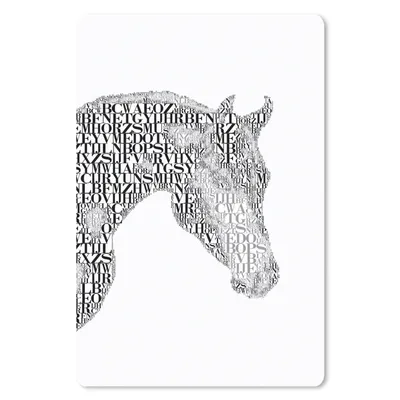 Produktbild von MuchoWow® Mauspad Mousepad Pferd - Buchstaben - Weiß - Mädchen - Kinder - Mädchen 40x60 cm - Mousepads - Maus Mat - Pad - Mausunterlage - Schreibtisch Accesoire
