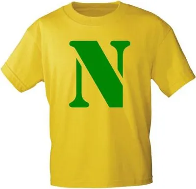 Produktbild von Kinder T-Shirt  mit Print Buchstabe - N - 85130 Gelb Gr. 110-164 Größe - 122/128