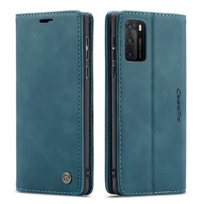 Immagine prodotto di Custodia Huawei P40, Custodia retrò in Finto cuoio, tasche per carte, chiusura magnetica, custodia con funzione stand per Huawei P40 blu