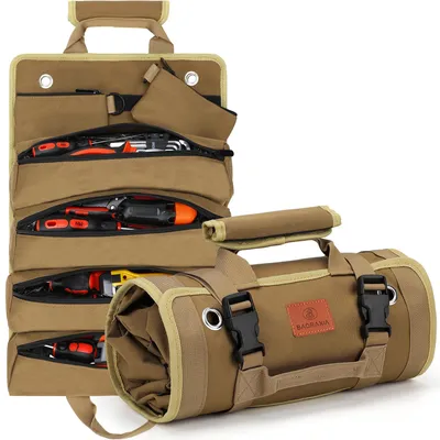 Image de Sac de rangement pour outils, sur roulettes, avec 2 poches amovibles et un organisateur robuste, idéal pour ranger les outils